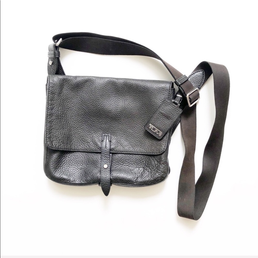 Tumi Black Leather Crossbody Bag